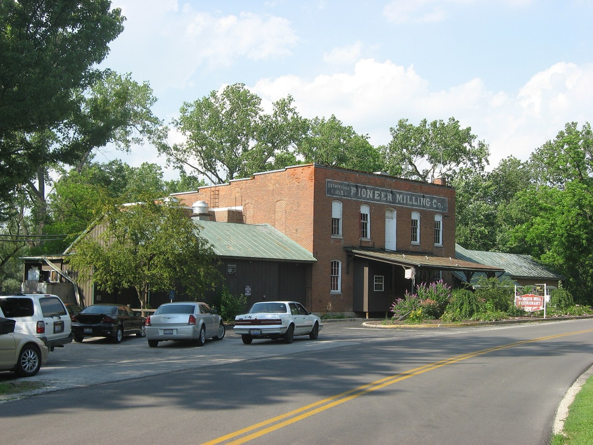 The 1822 Hedges-Hunter-Keller-Bacon Gristmill beside the Sandusky River in Tiffin